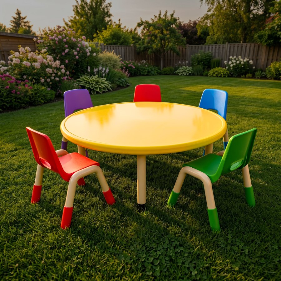 Round table with chairs