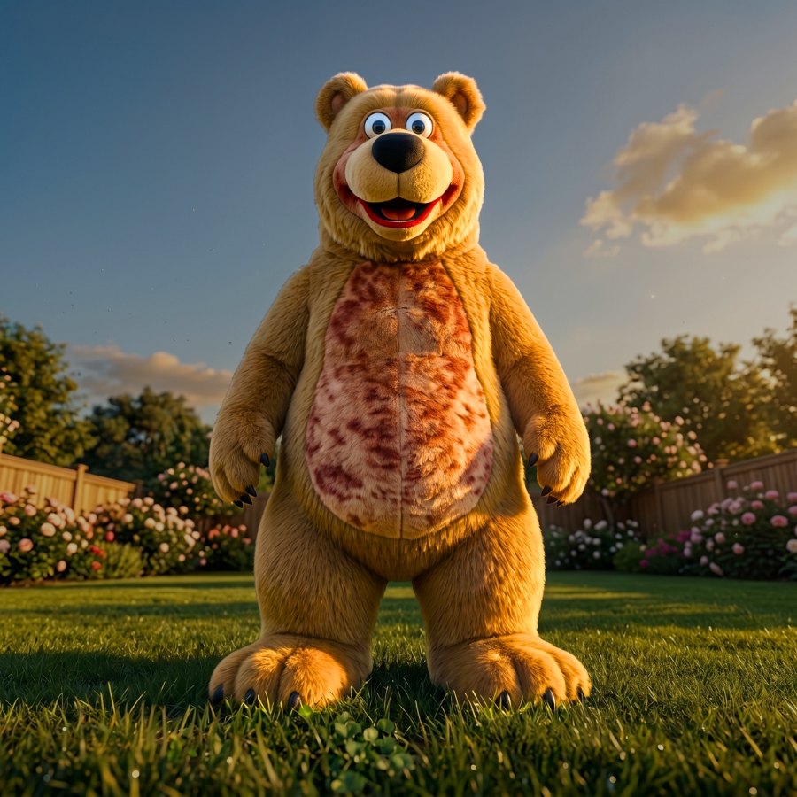 Inflatable Masha and the Bear figure